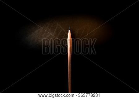A Pencil That Stands Out From The Light And Shadow That Looks Simple But Shows Strength, Endurance, 