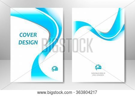 Blue Vector Template Design For Business Brochure, Flyer, Poster, Booklet, Presentation, Annual Repo