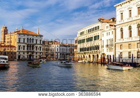 Venice, Italy - October 2017: Palazzo Balbi And Other Houses On Grand Canal, Venice, Italy.
