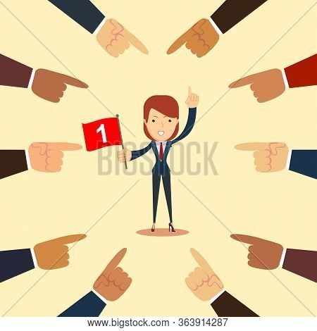 Pointing Hands. Hand With Pointing Finger. Stock Flat Vector Illustration.