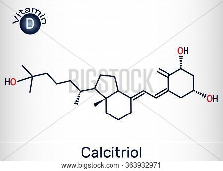 Calcitriol, Vitamin D, C27h44o3 Molecule. It Is Hydroxycalciol, Member Of D3 Vitamins And Triol. Str