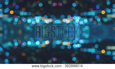 Blurred Abstract Bokeh Background Of San Francisco City Lights At Night