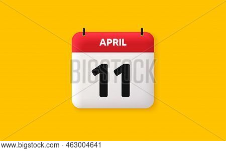 Calendar Date 3d Icon. 11th Day Of The Month Icon. Event Schedule Date. Meeting Appointment Time. Ag
