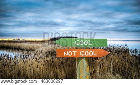 Street Sign The Direction Way To Cool Versus Uncool