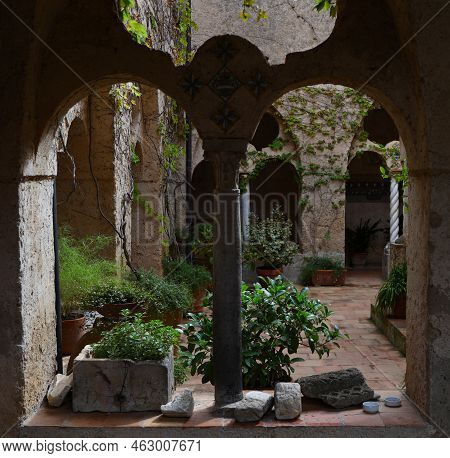 Detail Of Villa Cimbrone In Ravello, Italy. High Quality Photo