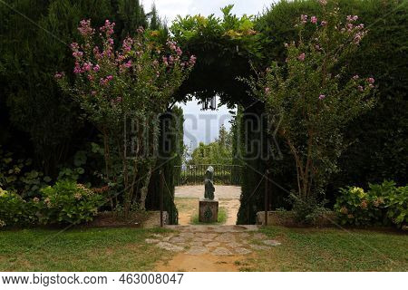 The Beautiful Villa Cimbrone Gardens In Ravello, Italy. High Quality Photo