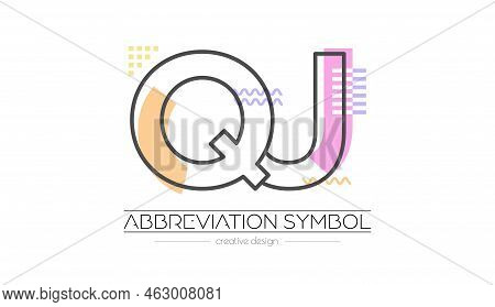 Letters Q And J. Merging Of Two Letters. Initials Logo Or Abbreviation Symbol. Vector Illustration F
