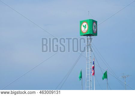 Nakornratchasima, Thailand - 23rd July 2022: Logo Of Kasikorn Bank On Building Of The Bank At Nakorn