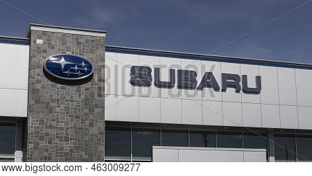 Indianapolis - Circa October 2022: Subaru Car Dealership. Subaru Manufactures A Majority Of Vehicles