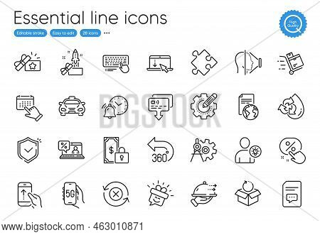 Computer Keyboard, Event Click And Card Line Icons. Collection Of Strategy, Loyalty Gift, Smile Icon