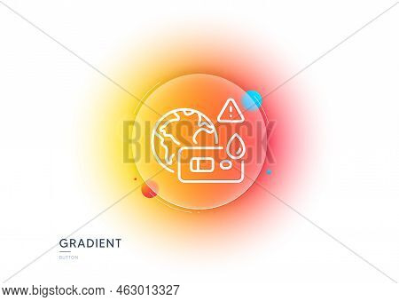 Covid Test Line Icon. Gradient Blur Button With Glassmorphism. Coronavirus Testing Sign. Blood Test 