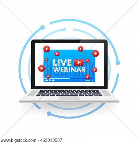 Live Webinar Button, Icon. Vector Stock Illustration