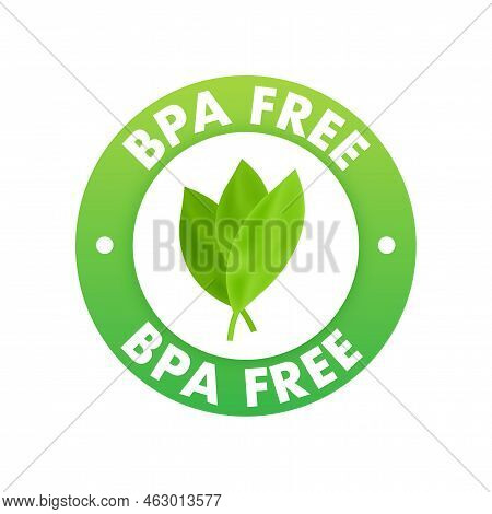 Green Colored Bpa Free Emblems, Badge, Logo, Icon. Vector Stock Illustration.