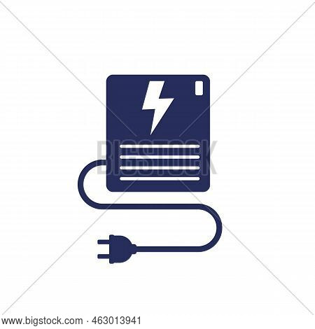 Ups, Uninterruptible Power Supply Icon On White