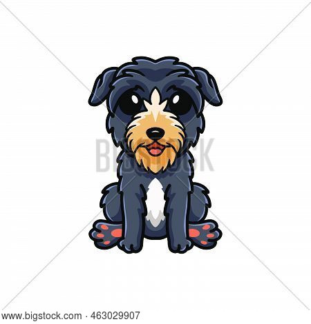 Vector Illustration Of Cute Deer Hound Dog Cartoon Sitting