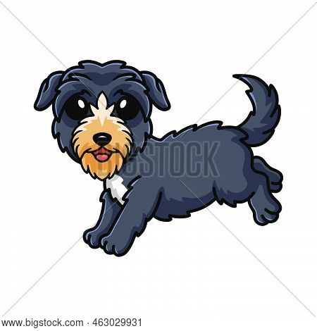 Vector Illustration Of Cute Deer Hound Dog Cartoon Jumping