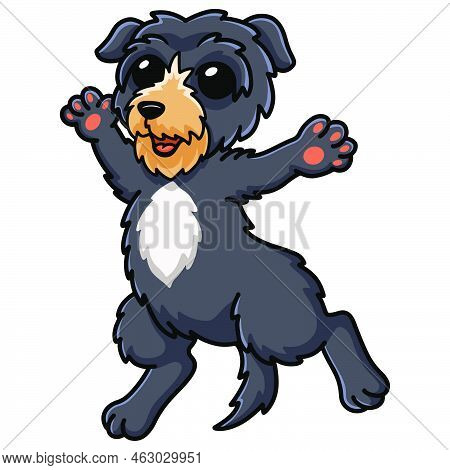 Vector Illustration Of Cute Deer Hound Dog Cartoon Walking
