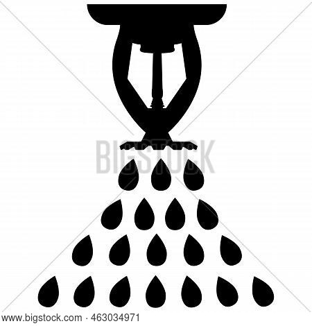 Fire Sprinkler For Extinguisher Fire Icon On White Background. Water Sprayer Sign. Fire Sprinkler Sy