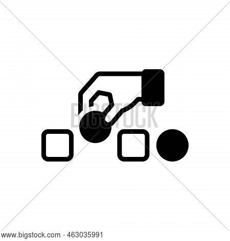 Black Solid Icon For Choosing Pick Select Take Prefer Opt Lift Shape Hand-picking