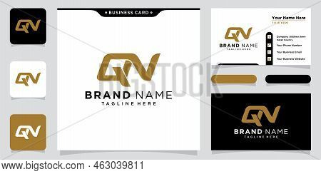 Initial Letter Qn Logo Design Template With Business Card Design