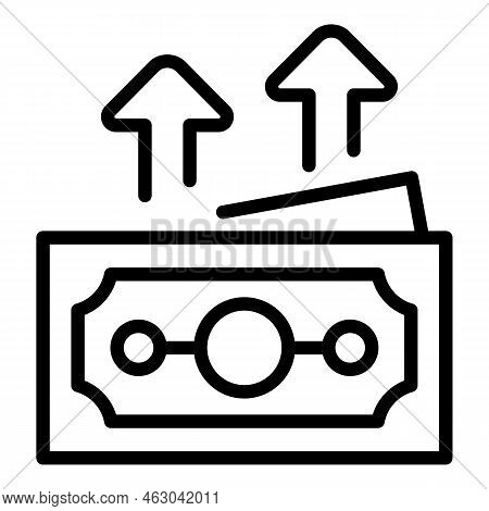 Cash Grow Icon Outline Vector. Profit Data. Database Digital