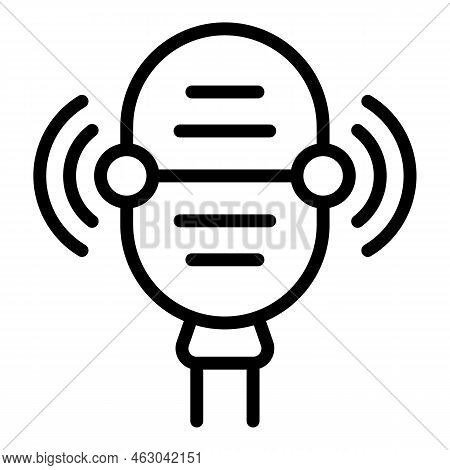 Studio Microphone Icon Outline Vector. Video Profit. Database App
