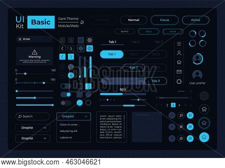 Basic System Management Ui Elements Kit. Editable Isolated Vector Components. Navigation Menu. Web D