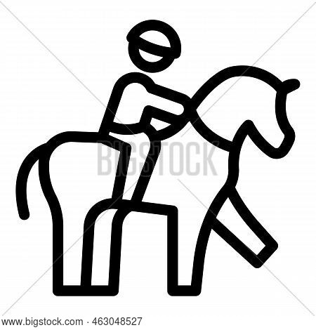 Jockey Horse Cup Icon Outline Vector. Derby Horse. Race Sport