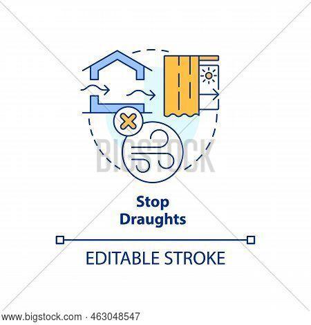 Stop Draughts Concept Icon. Improve House Insulation. Keeping Heat In Home Tip Abstract Idea Thin Li