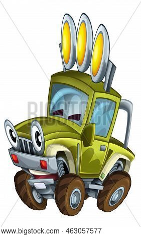 Cool Looking Cartoon Off Road Car Isolated Illustration