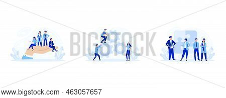Employees Care Idea. Employees Wellbeing Or Intersets Regulation And Protection. Corporate Insurance