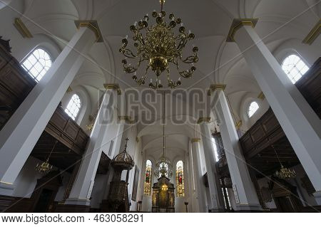 Copenhagen, Denmark. October 2022. Interior View Of The  Holy Spirit Church In The City Center