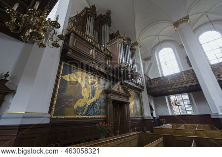 Copenhagen, Denmark. October 2022. Interior View Of The  Holy Spirit Church In The City Center