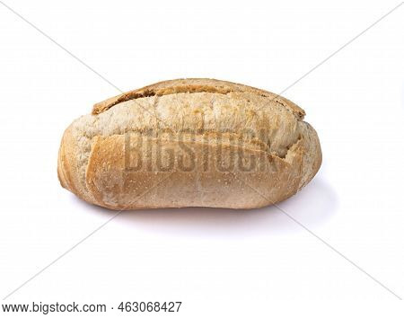 Whole French Bread, Salt Bread Or Pistolet Isolated Over White Background.
