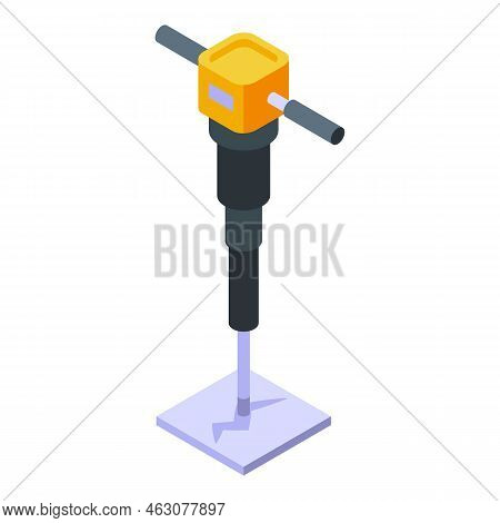 Quarry Drill Icon Isometric Vector. Mine Industry. Mining Construction
