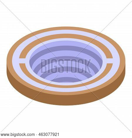 Circle Quarry Icon Isometric Vector. Mine Industry. Machine Mining