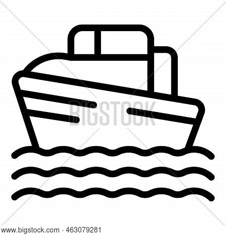 Rescue Ship Icon Outline Vector. Ocean Guard. Safety Water