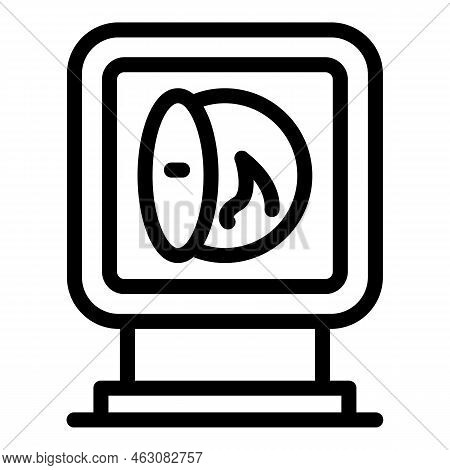 Room Furnace Icon Outline Vector. Fireplace Burning. Stove Heater