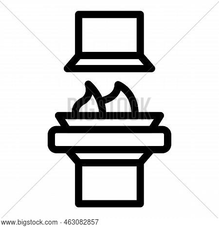 Air Furnace Icon Outline Vector. Stove Heater. Gas Burning