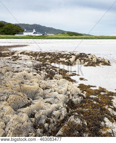 Traigh Beach,deseted, At Sunset And View Across The Bay,arisaig,scotland,uk.