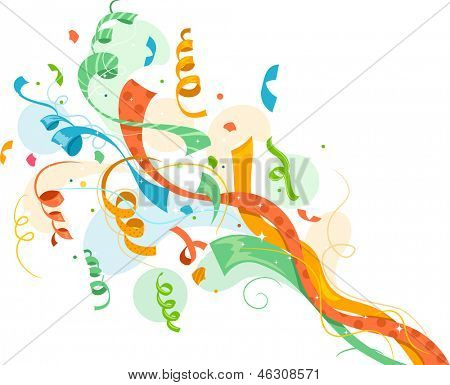 Illustration de confettis colorés à ruban saccadés