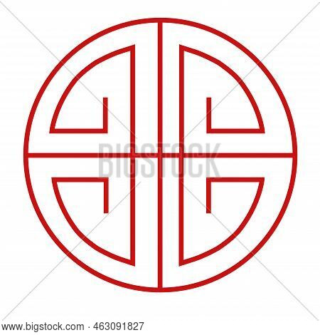 Vector - Red Chinese Symbol Illustration Design