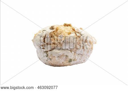 Moldy Burger Buns On Blurry White Background Subject.