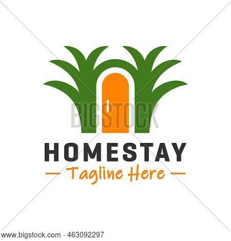 Green Homestay Illustration Logo Design Or Brand