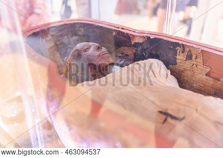 Cairo, Egypt, June 10, 2022: Egyptian Museum, Tuya Mummy