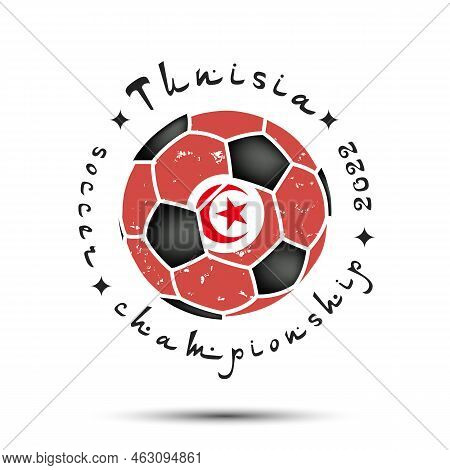 Soccer Ball With Tunisia National Flag Colors