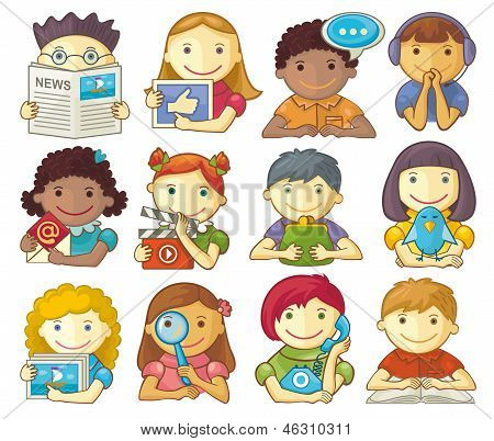 Conjunto de personagens fofinhos para Web Menu