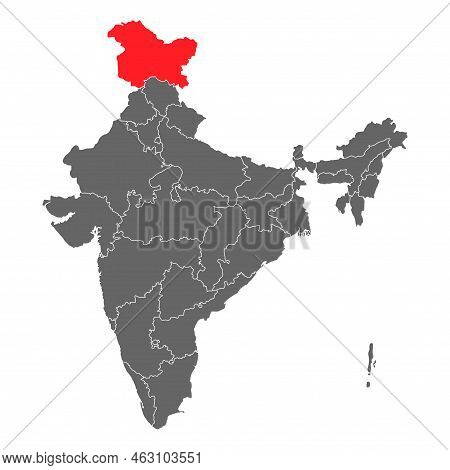 India Map Graphic, Travel Geography Icon, Indian Region Uttarakhand, Vector Illustration .