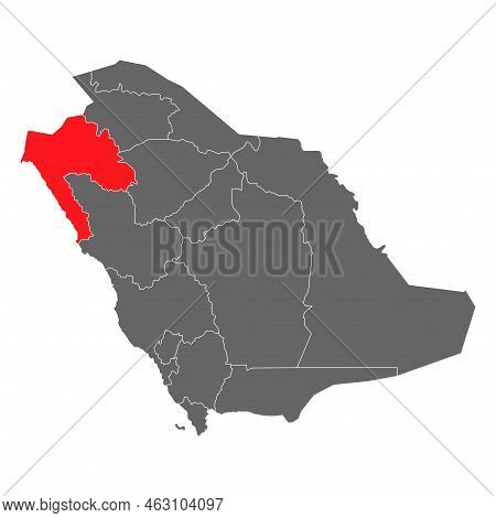 Saudi Arabia, Tabuk Region High Detailed Map, Geography Graphic Country, Border Vector Illustration 