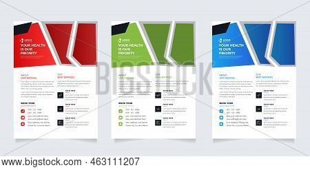Healthcare And Medical Cove A4 Flyer Design Template For Print And Medical Brochure Design